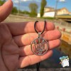 Кулон "Герб України в ореолі". Колір срібло. На чорному шнурку